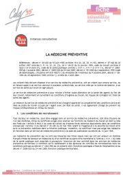 Les instances - Fiche n° 1 : La médecine du travail